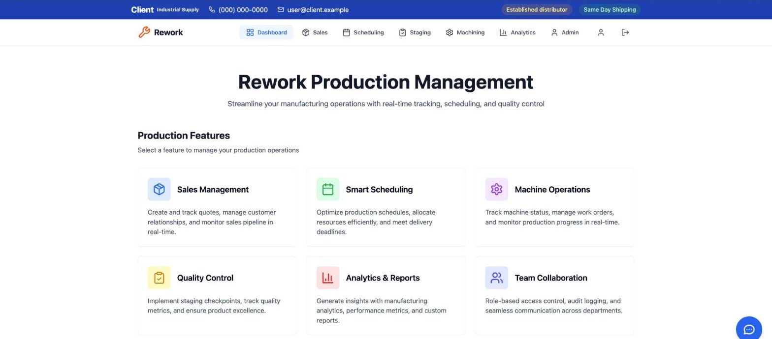 Rework and scheduling screen, identifiers masked